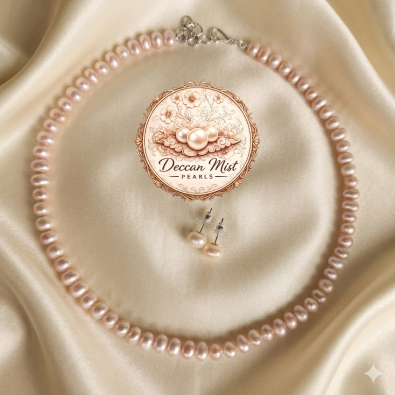 Sophisticated Pinkish Ivory Luxury Pearls Set- CA-120