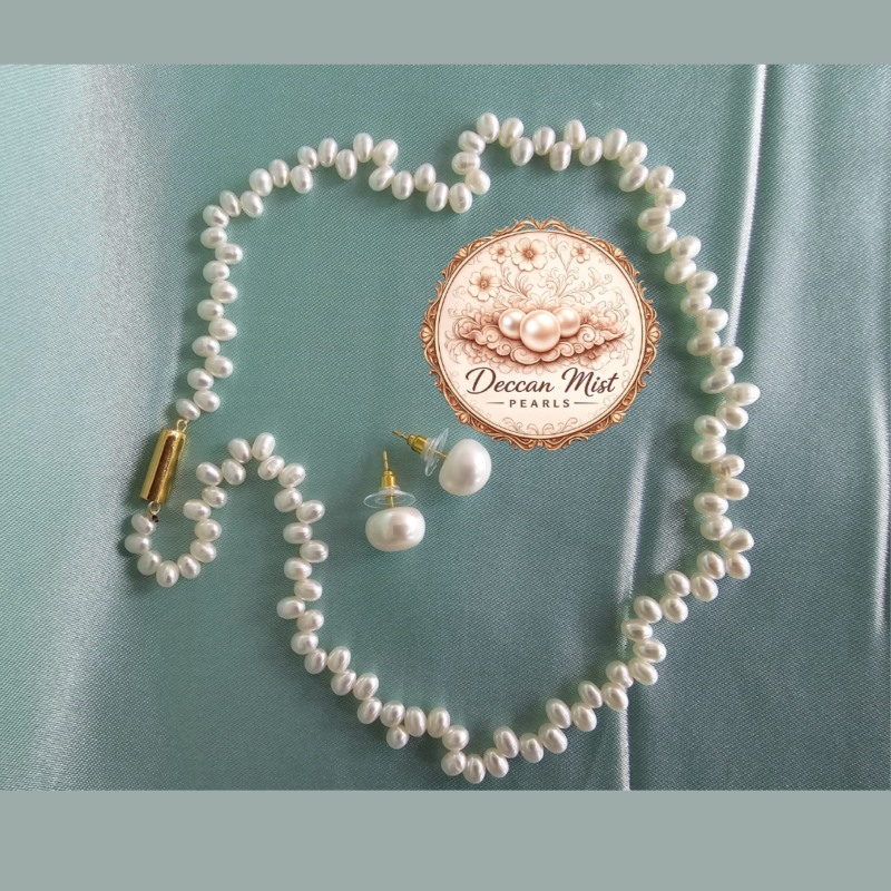 Elegant and Modern Zig Zag Pearls Set CA-123