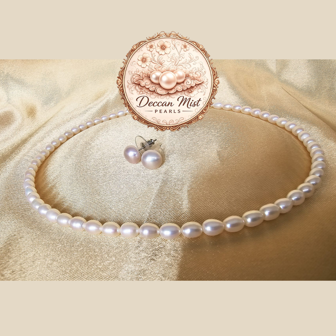 Elegant White with Golden Reflection Pearls. CA-114